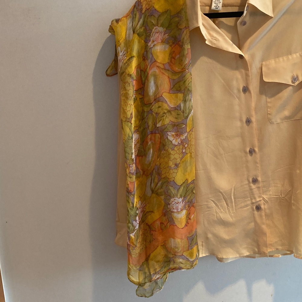 Evan Picone Cream Silk Shirt 100% SILK